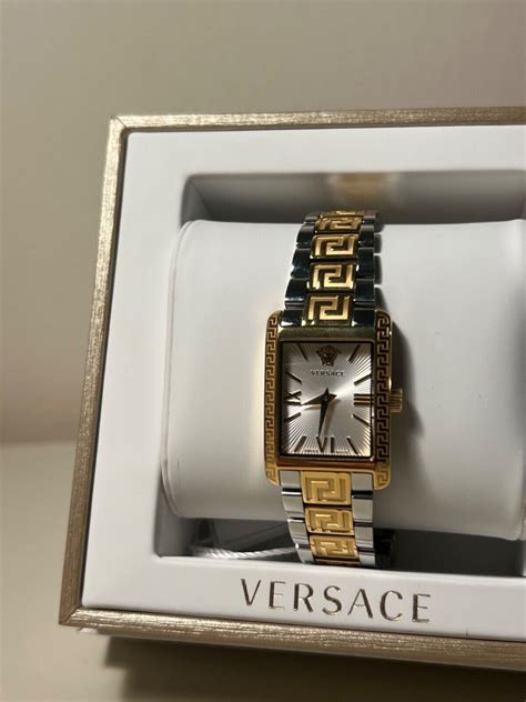 Versace Women's Swiss Tonneau Two Tone Stainless Steel 